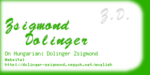 zsigmond dolinger business card